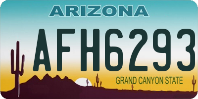 AZ license plate AFH6293