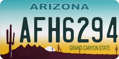 AZ license plate AFH6294