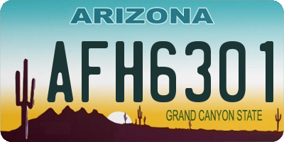 AZ license plate AFH6301
