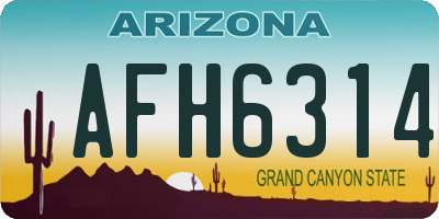 AZ license plate AFH6314