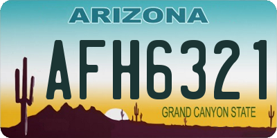 AZ license plate AFH6321