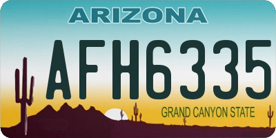 AZ license plate AFH6335
