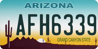 AZ license plate AFH6339