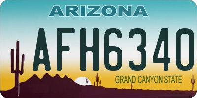 AZ license plate AFH6340