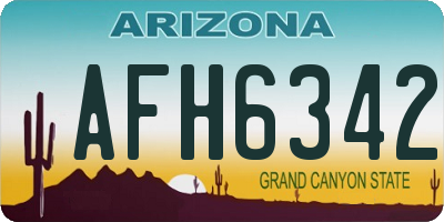 AZ license plate AFH6342