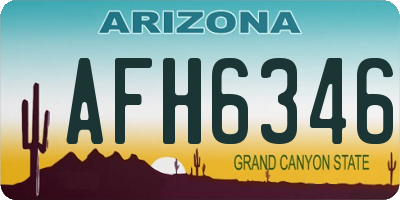 AZ license plate AFH6346