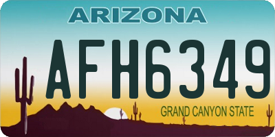 AZ license plate AFH6349