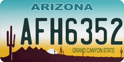 AZ license plate AFH6352