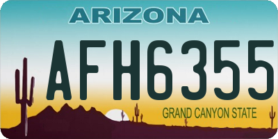 AZ license plate AFH6355