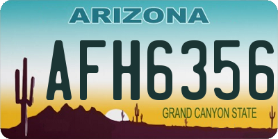 AZ license plate AFH6356