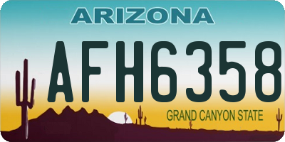 AZ license plate AFH6358