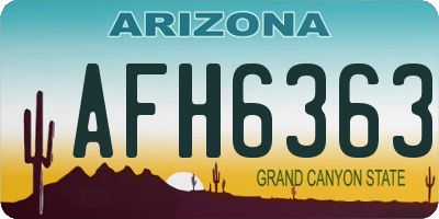 AZ license plate AFH6363