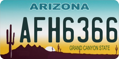 AZ license plate AFH6366