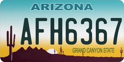 AZ license plate AFH6367