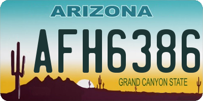 AZ license plate AFH6386