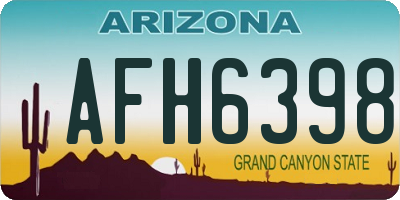 AZ license plate AFH6398