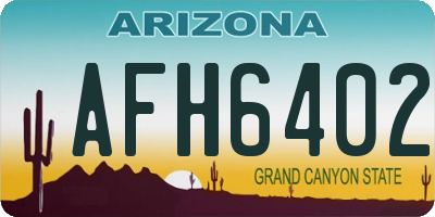 AZ license plate AFH6402