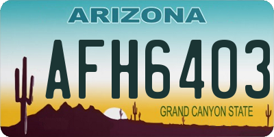 AZ license plate AFH6403