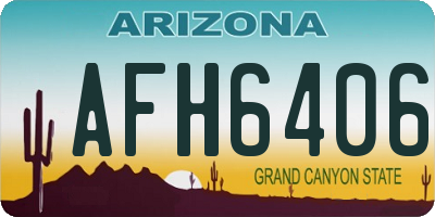 AZ license plate AFH6406