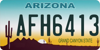 AZ license plate AFH6413