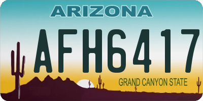 AZ license plate AFH6417