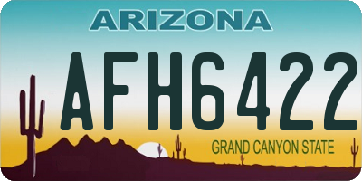 AZ license plate AFH6422