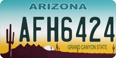 AZ license plate AFH6424