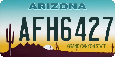 AZ license plate AFH6427