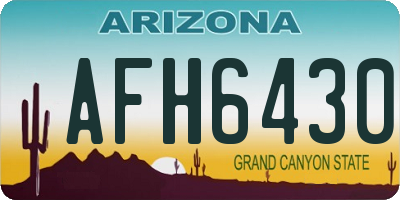 AZ license plate AFH6430