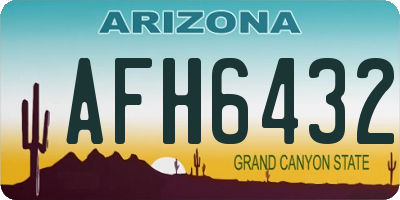 AZ license plate AFH6432