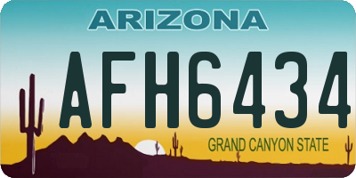 AZ license plate AFH6434
