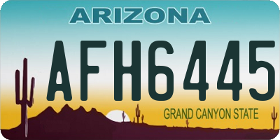 AZ license plate AFH6445