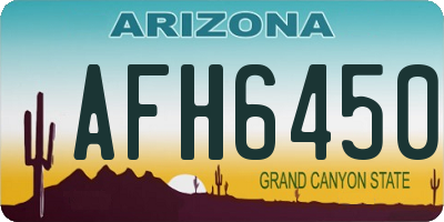 AZ license plate AFH6450