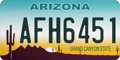AZ license plate AFH6451