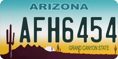 AZ license plate AFH6454