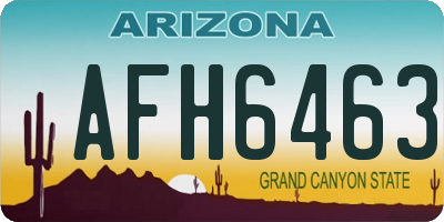 AZ license plate AFH6463