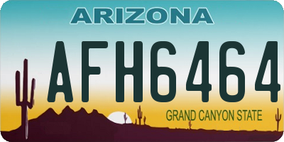 AZ license plate AFH6464