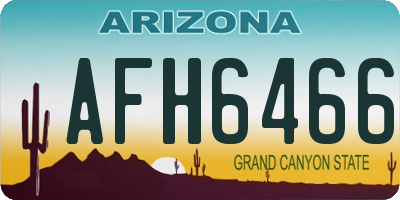 AZ license plate AFH6466