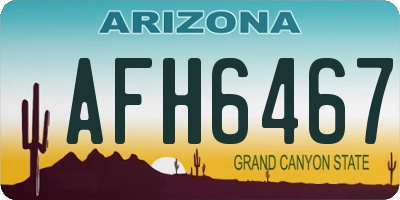 AZ license plate AFH6467