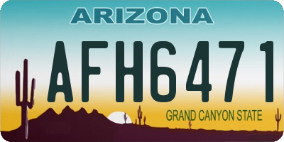 AZ license plate AFH6471