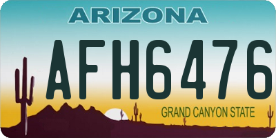 AZ license plate AFH6476