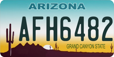 AZ license plate AFH6482