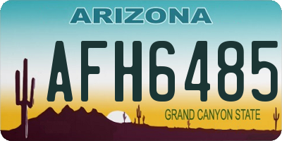 AZ license plate AFH6485
