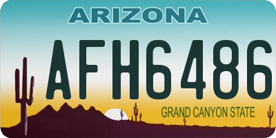 AZ license plate AFH6486