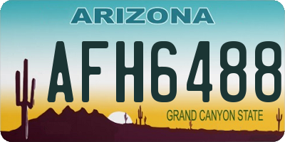 AZ license plate AFH6488