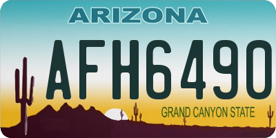AZ license plate AFH6490