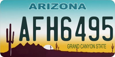 AZ license plate AFH6495