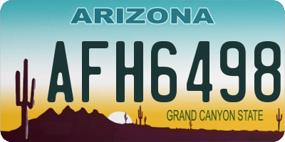 AZ license plate AFH6498