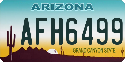 AZ license plate AFH6499