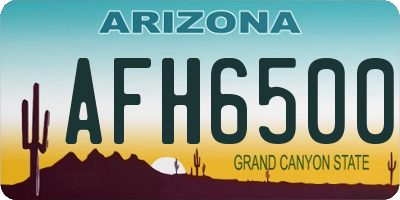 AZ license plate AFH6500